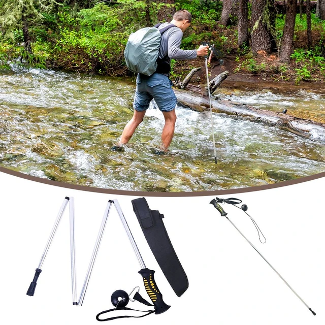 Wading Staff 139cm Folding Aluminum Alloy Stick For Outdoor Hiking