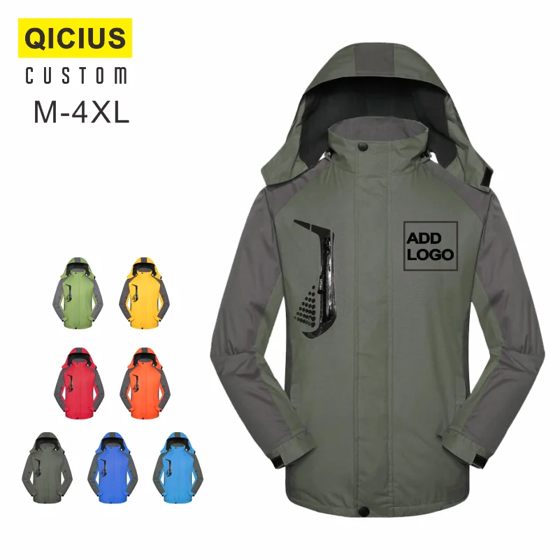 Custom Made Men Jacket Outdoor Soft Shell Fleece Men's And Women's Breathable And Thermal Youth Hooded Mountaineering Clothes