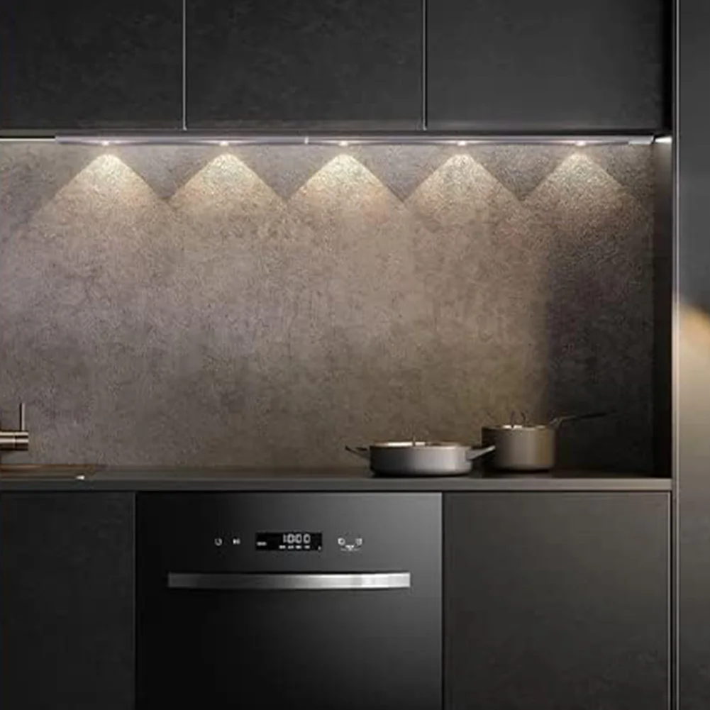 תאורת ארון תחתונה אלחוטית תאורת מונה תחתונה 3 צבעים ניתן לכווץ תאורת לילה למטבח תאורת גבעה למדרגות מסדרון