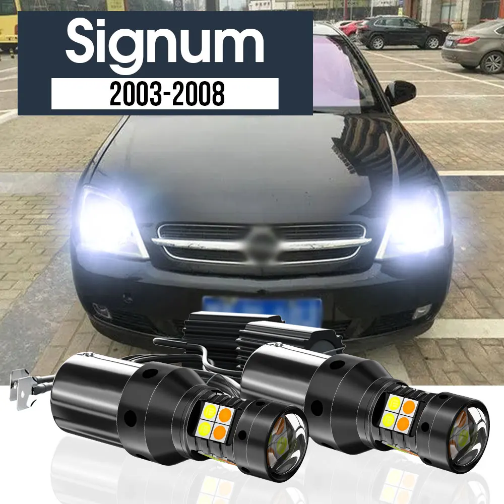 

2pcs LED Dual Mode Turn Signal+Daytime Running Light Blub DRL Canbus Accessories For Opel Signum 2003-2008 2004 2005 2006 2007