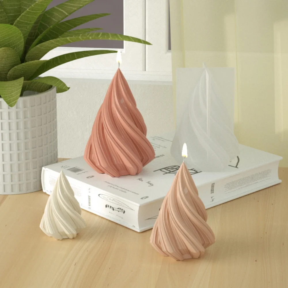 Candle Mold 1pc 3D Geometric Pillar Candle Mold for DIY Candle Making-Aromatherapy Resin Molds for Home Art Decor