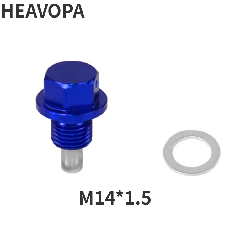M14 x1.5 Magnetic Oil Drain Plug Aluminum CNC Craft with Drain Bolt Crush Washer Replacement for Honda Accord Civic CR-V Odyssey