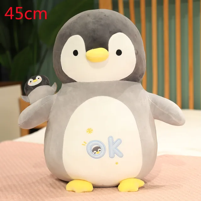 1pc Kawaii Mother and Child Penguin Plush Doll Cute Stuffed Toys Soft Sleeping Pillow For Children Girls  Gift