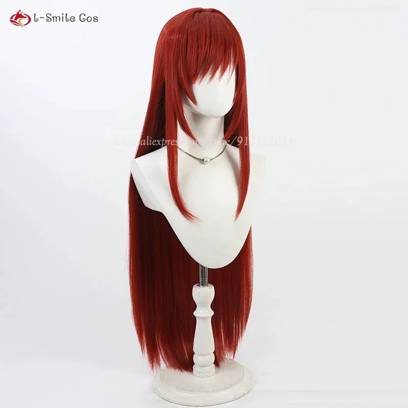 NIKKE Rapi Cosplay Perücke 100cm Weinrot Hitzebeständig Synthetik Haar 4