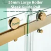 Double Sliding Shower Door 56-60 in.W x 76 in.H, 5/16" (8mm) Tempered Glass, Frameless Shower Door, Bathroom Glass Shower Door 5