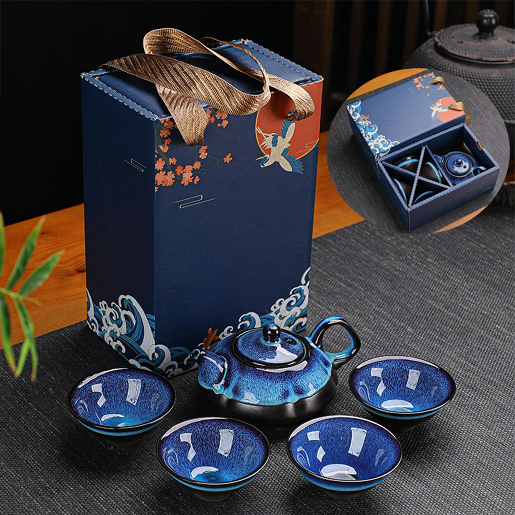 Office Hotel Portable Ceramic Vintage Tea Pot Cup Set Business Meeting Traditional Teapot Teacup Assorted Kit Teaware