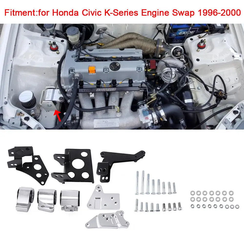Nuovo Motore Supporti Motore Staffa K-Swap Ek Per 96-00 Honda Civic K20 K24 K-Series 70A Ek Chassis Ekk2 Dohc K-Series