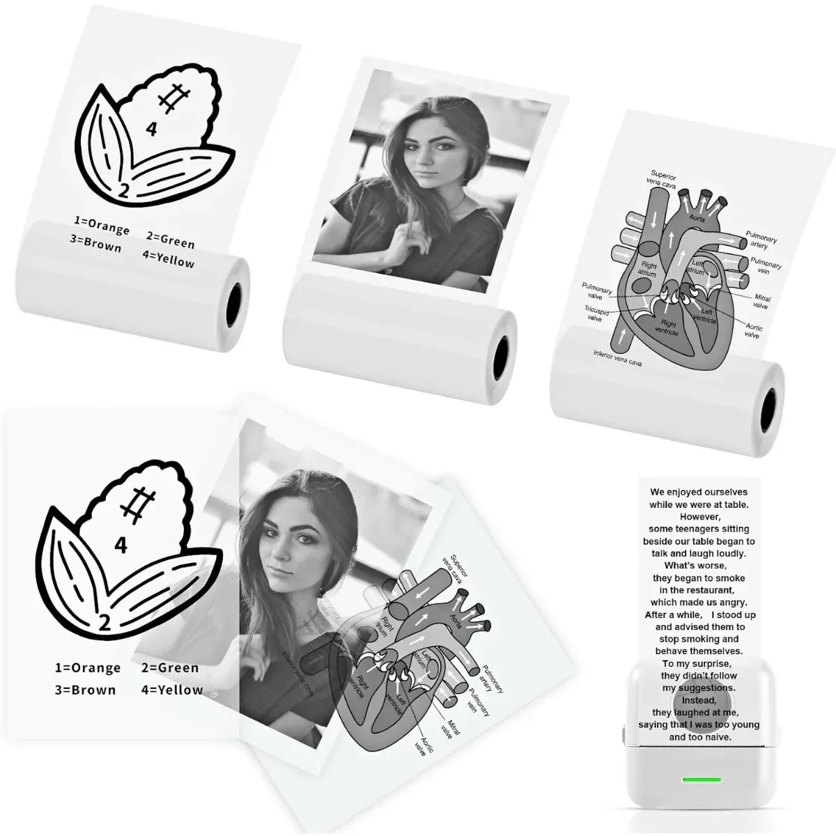 Mini Thermal Transparent Sticky Color On Clear Self-Adhesive Paper 57x25mm Used For Micro Thermal Printer Photo Printing Paper