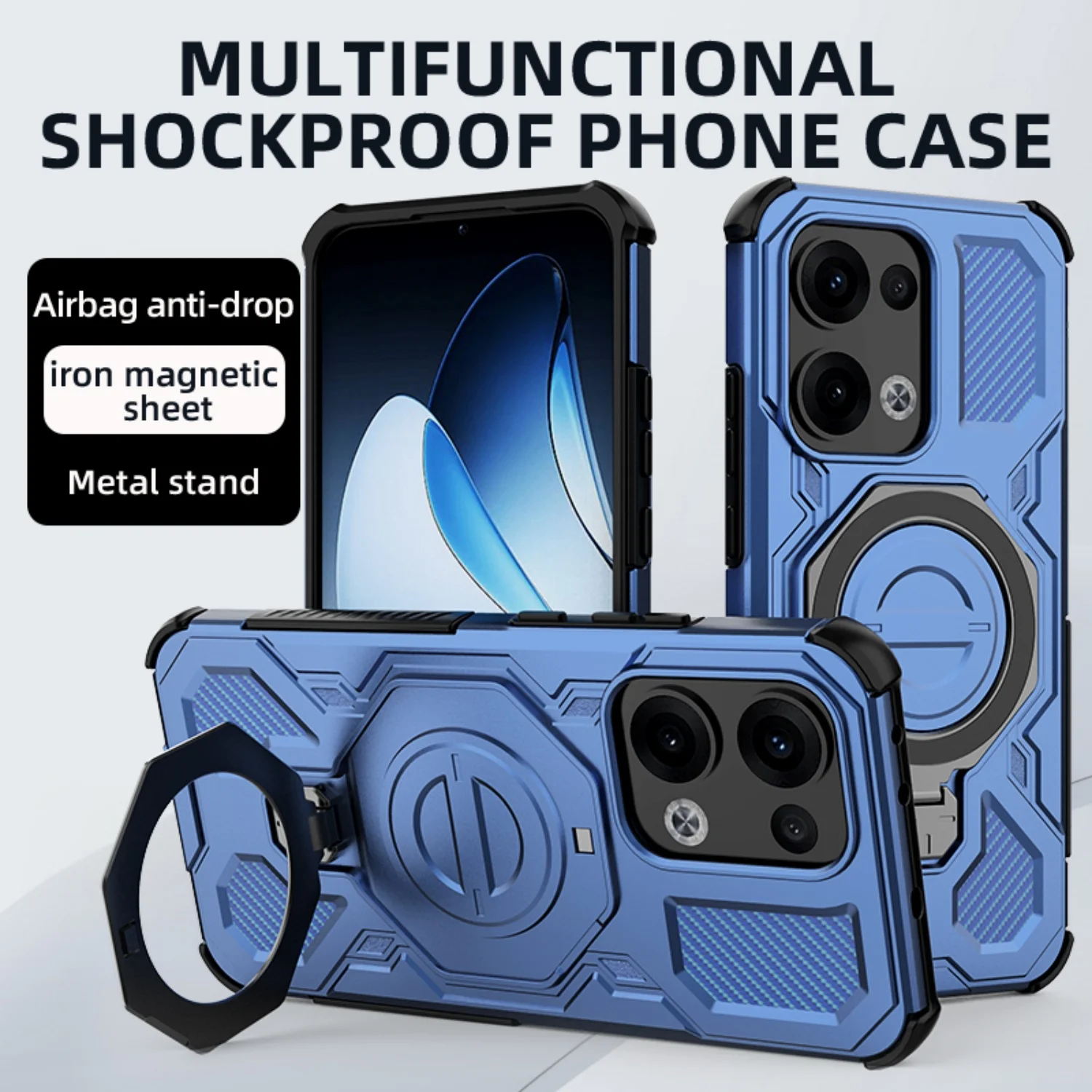 Anti-Drop Magnetic Mount Phone Case with Stand - Shell Cover