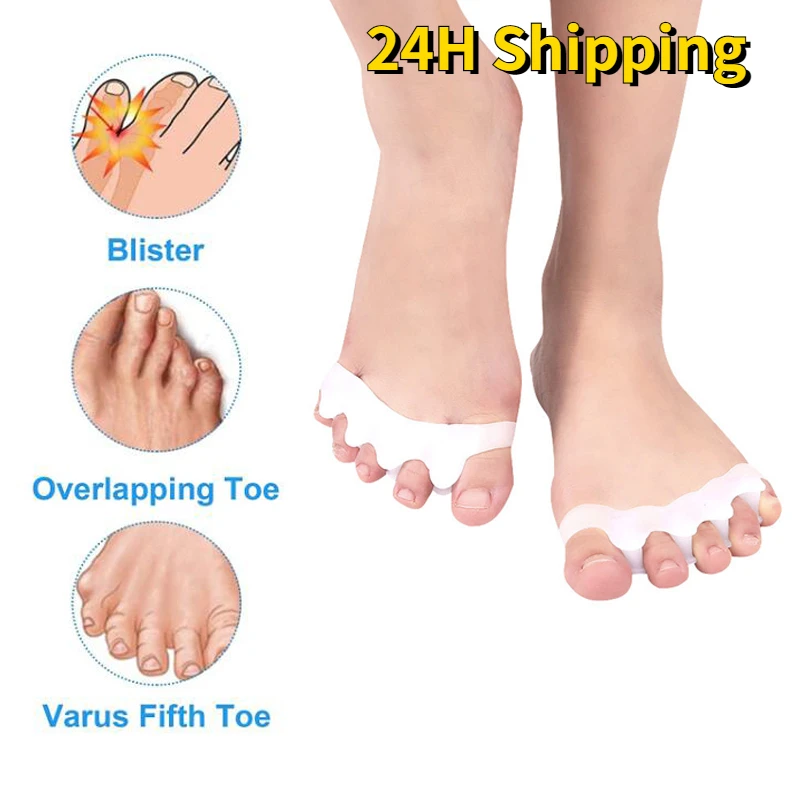 1 Pair Toe Valgus Corrector Separator Five Toes Separate Overlap Toe Care Clip Foot Finger