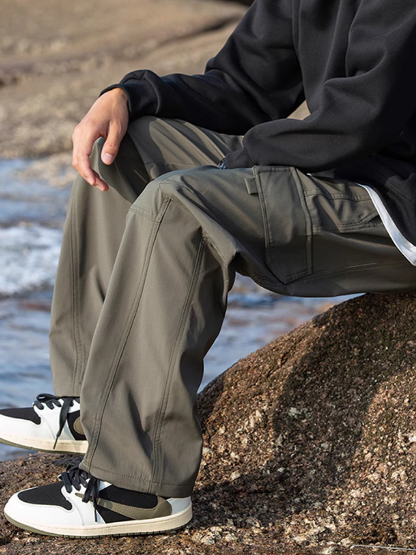 intage Harajuku Oversized Cargo Parachute Pants Spring Autumn Men Y2k Hip Hop Wide Leg Joggers Baggy Fashion Casual Sweatpants