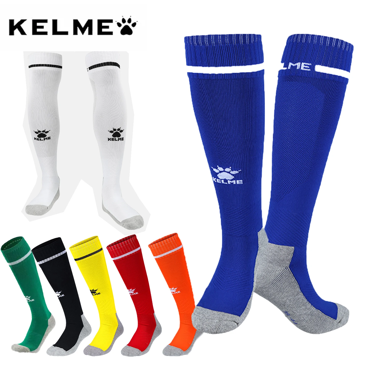 Kelme Men Soccer Socks Highknee Nonslip Sweat Absorption Sport Socks