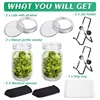 Seed Sprouting Jar Kit With 2 Wide Mouth Mason Jars Bean Sprouts Growing Kit Growing Jar With Mesh Screen Lids 4