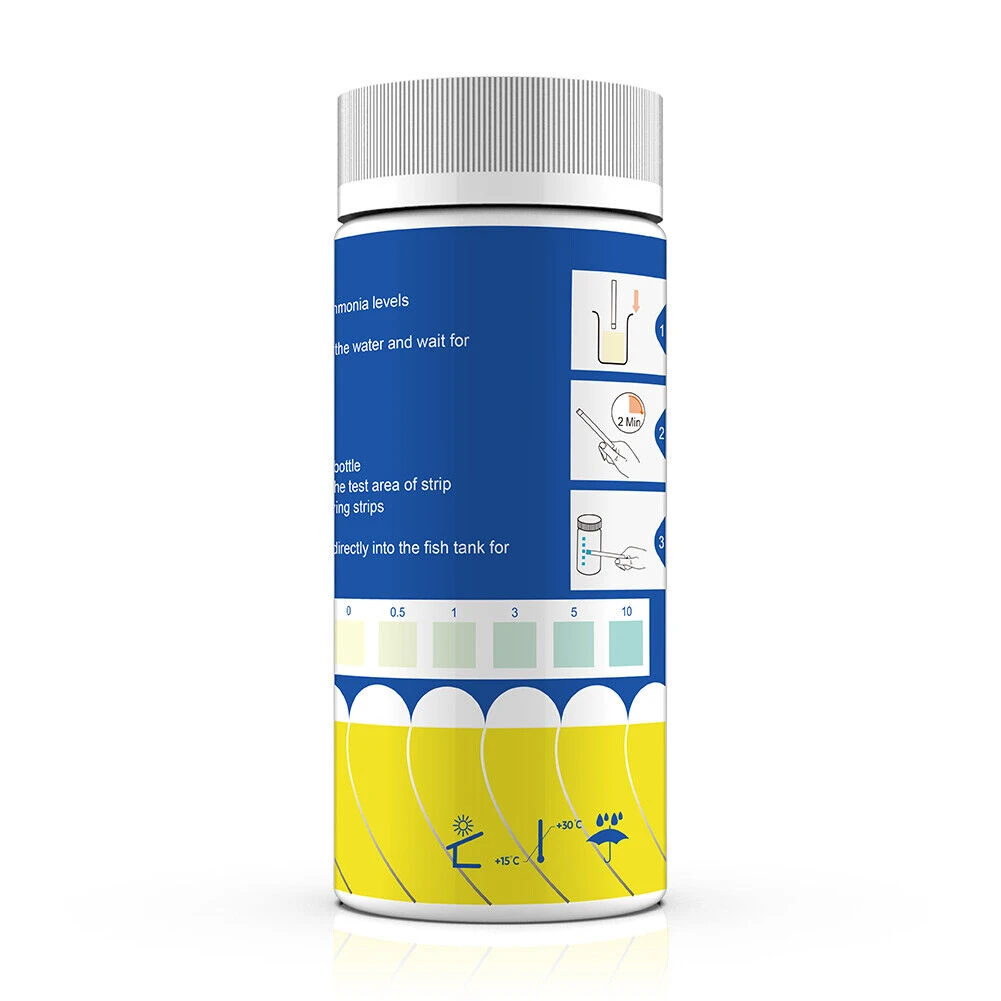 50Pc Ammoniak Stickstoff Schnelle Wasser Qualität Test Streifen Papier Kit Für Süßwasser Salzwasser Aquarium Für Aquarium Professionelle – Detail 4