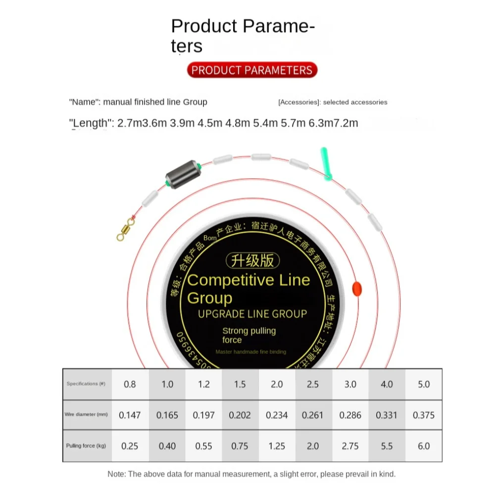 Fishing Accessories 7.2M Fishing Line Set Competitive Nylon Line Set Pe Fishing Line Platform PE Reinforced Nylon Line Set