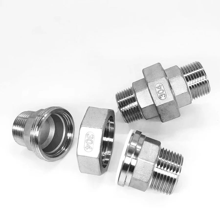 Pipe Fitting 1PCS 304 Stainless Steel Union Joint 1/4-2"