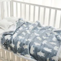 Newborn Baby Blanket Thick Fleece Thermal Swaddle Wrap Quilts Infant Baby Boy Girl Bedding Blanket 2 Layers Stroller Sleep Cover 1