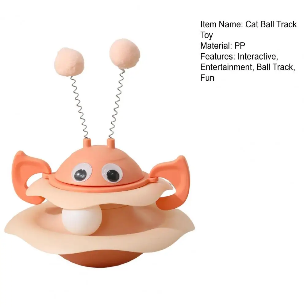Cat Ball Track Toy Interactive Bee Shaped Cat Tower Turntable Tumbler Cats Toy with Spring Pom Pom Ball for Cat - PeticaDeals
