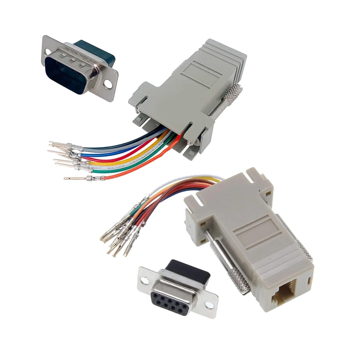 

10 шт., DB9-RJ45 Модульный адаптер, DB9-RJ45 Женский адаптер