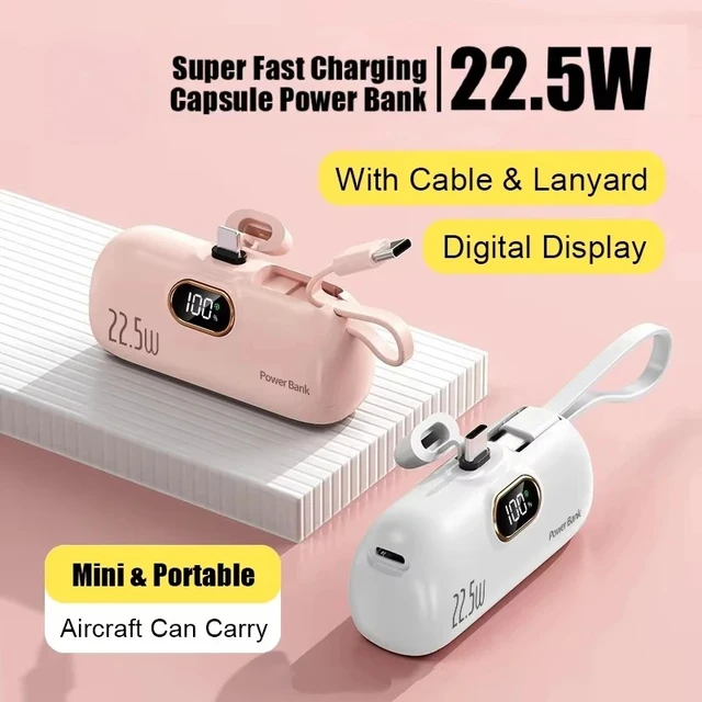 For Xiaomi 10000mAh Capsule Power Bank Fast Charge