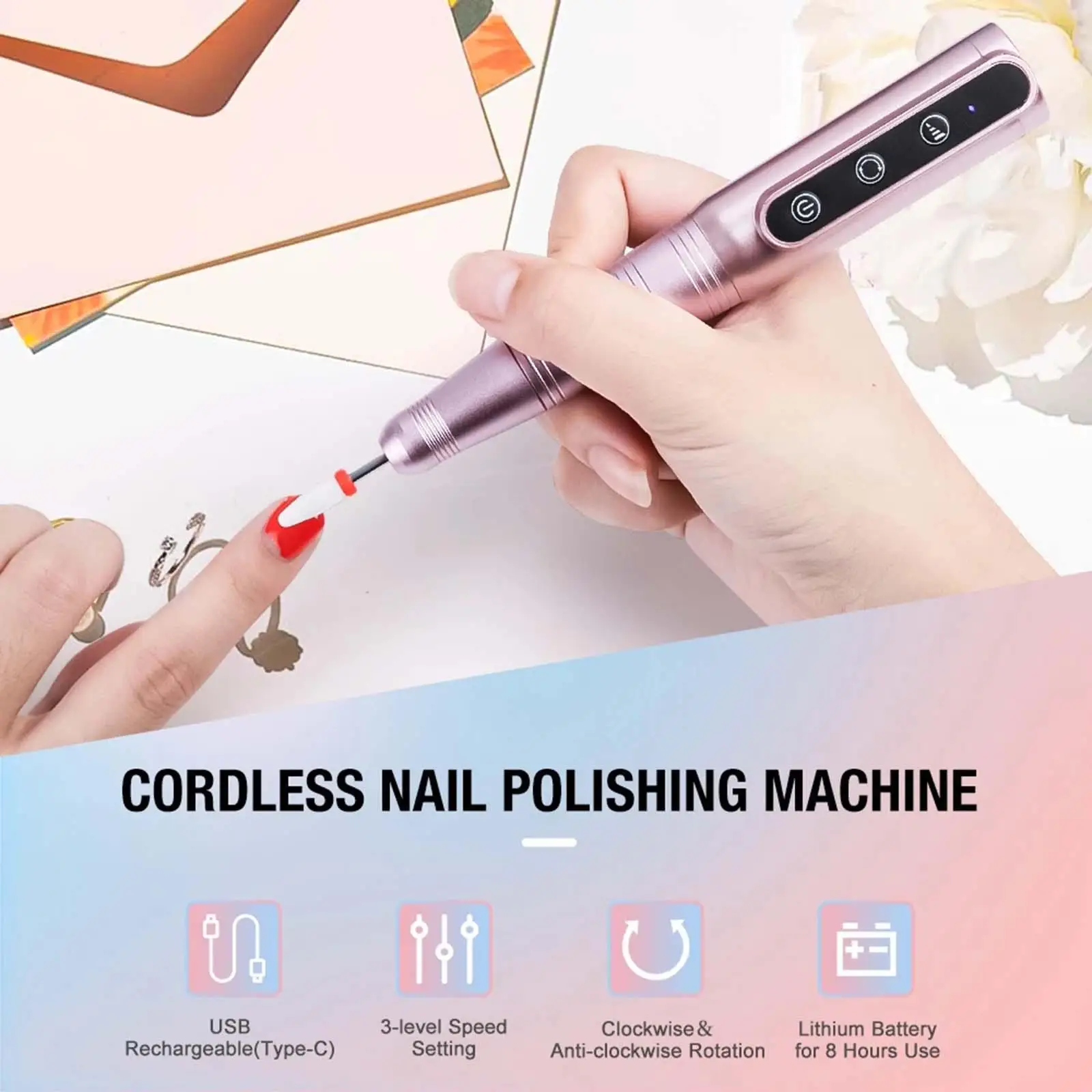 

Porfessial Acrylic Nail USB Electric Nail l Machine for Polishing