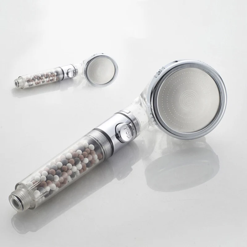Bathroom 3-Function SPA Shower Head With Switch Stop Button Anion Filter Bath Head Water Saving Shower shower head