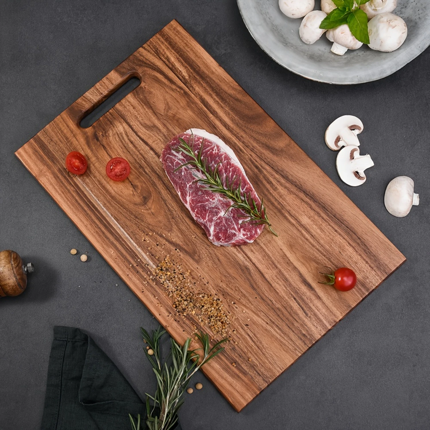1pc Large Wooden Butcher Block Chopping Board-Premium Cutting Surface for Meat, Cheese, Bread, Vegetables, and Fruits-Perfec