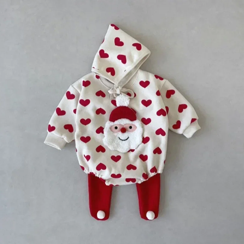 

8138 Baby Christmas Clothes 2023 Winter New Fashion Baby Girl's One Piece Clothes Or Bottoming Pant Christmas Boy's Suit