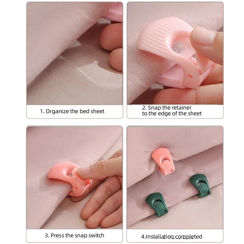 6Pcs Bed Sheet Cover Holder Pegs Non-slip Blanket Fastener Clip Buckle Anti-slip Duvet Fasteners Bed Clips Fixer 6