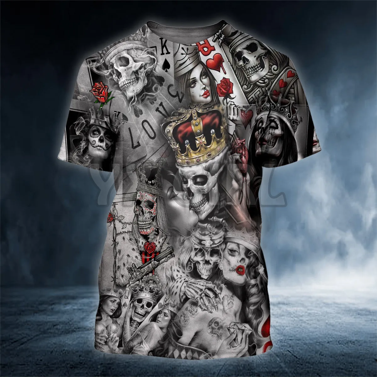 2022 Summer Death And Angel Forbidden Couple Love Skull 3d