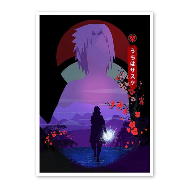Anime-Inspired Naruto Art Canvas: Uzumaki & Kakashi Wall Mural Decor Gift