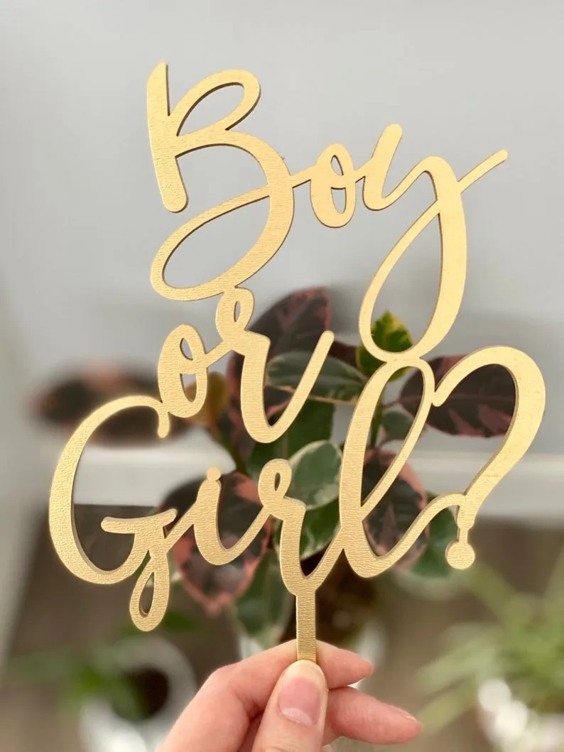 Ragazzo O Ragazza New Baby Caketopper, Baby Party Baby Sex Reveal Cake Topper,Baby Party Cake Decoration, Bacheca Di Genere