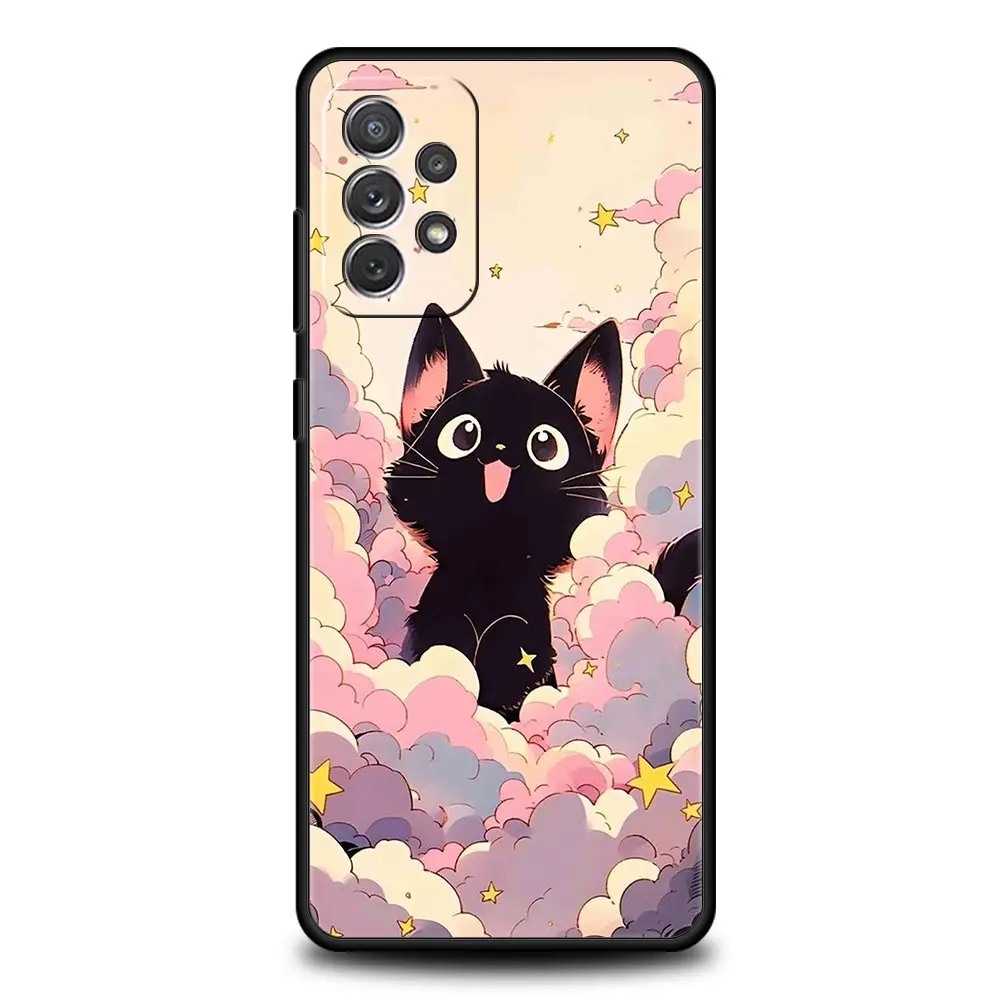 Cute Cartoon Black Cat Phone Case Cover