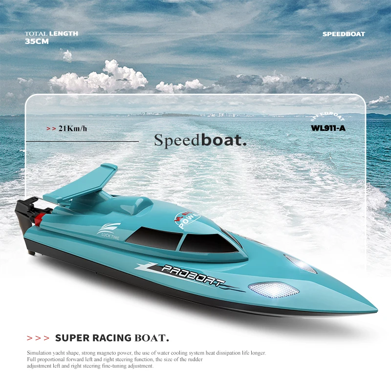 Bateau RC WL911-A/WL918 - Hors-bord rapide 21-35 km/h, auto-redressement