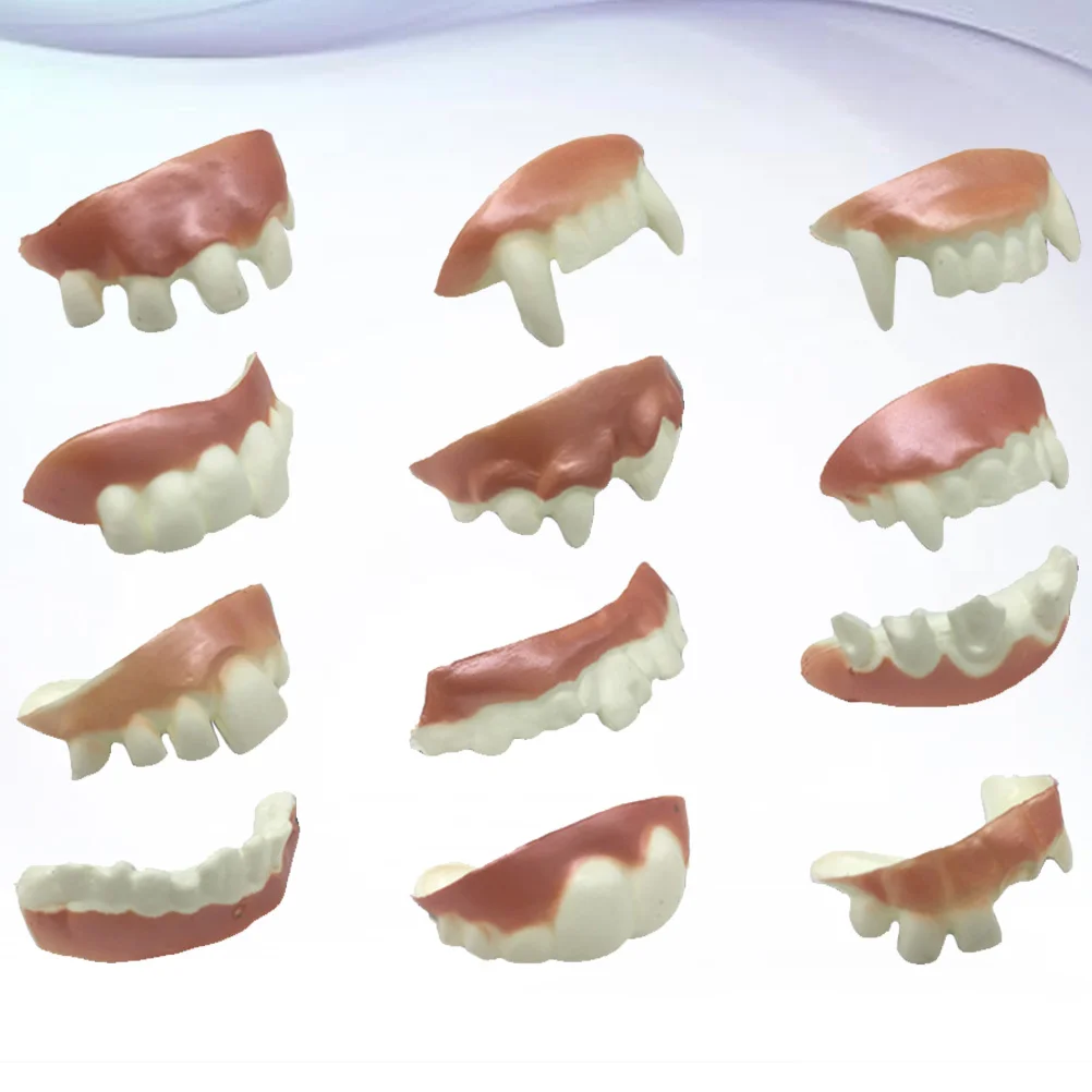 

24 Pcs Denture Model Vampire Costume Spoof Tooth Fake Teeth Dentures Cover Costumes Party Cosplay Props