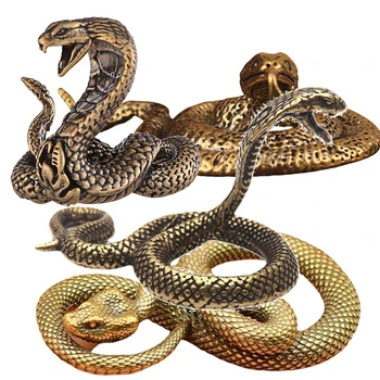 1pc Copper Brass Mini Snake Antique Bronze Decor Figurines For Interior Decoration Desktop Ornament Miniatures Statue 1