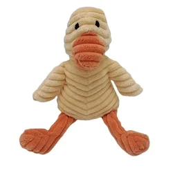 Plush Bite - Resistant Squeaky Corduroy Dog Toy (Duck)