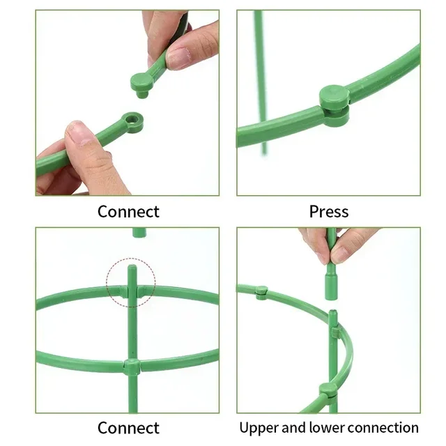 12 Set Plant Support Pile Half Round Climbing Vines Stake Bonsai Fixing Rod Garden Plant Stake Holder Flower Ring Support Rack 5