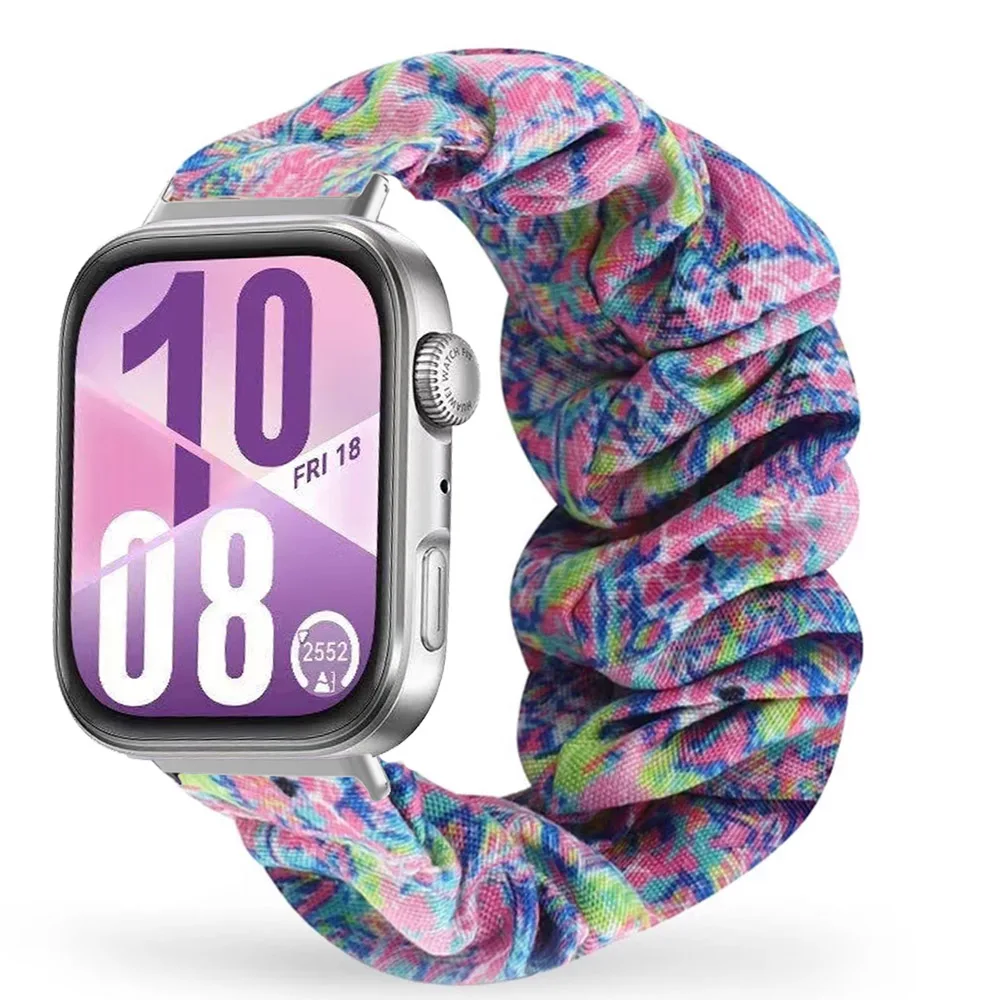Elastic Nylon Loop Band with Metal Connector for Smartwatch - Adjustable Replacement Bracelet Strap