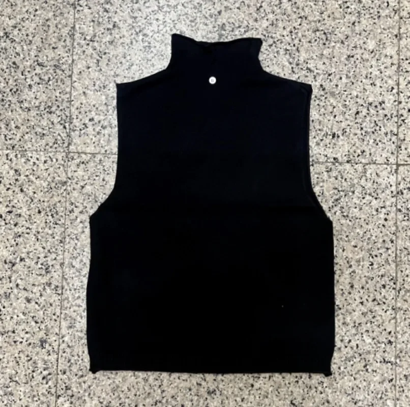 Spring And Autumn Women's Turtleneck Knitted Sweater Sleeveless Pullover Vest Loose Fashion Versatile Western Style Top