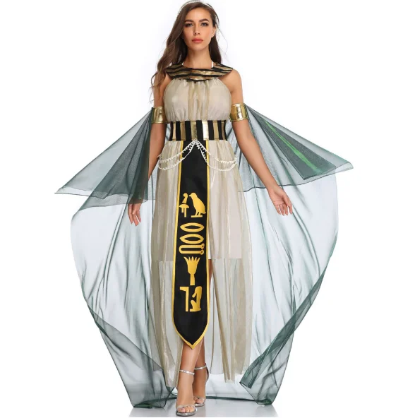 Adult Pharaoh Queen Egyptian Cleopatra Costume Women Men Ancient Egypt Fancy Dress Cosplay