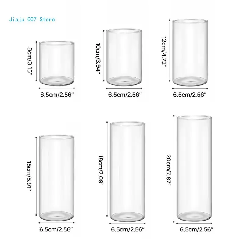 Modern Clear Glass Flower Vase Glass Cylinders Vase Florals Container Flower Vase Elegant Table Centerpieces Decorations 6