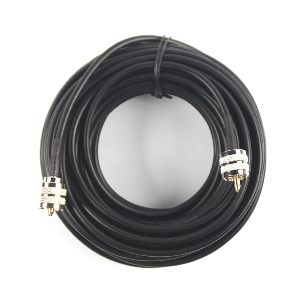 50ft RG58 Cable PL259 Male to PL-259 Male connector for RF COAXIAL Cable for Mobile Car CB Radio Antenna Extension