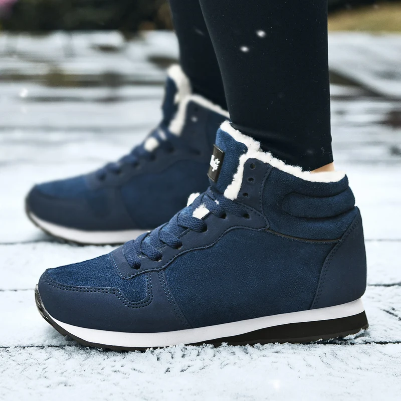 Winter Snow Boots Men Boots Men Work Boots Snow Boots Warm Plush Couple Korean Casual Durable Non Slip Comfortable Mid Top Mountaineering Shoes Men
