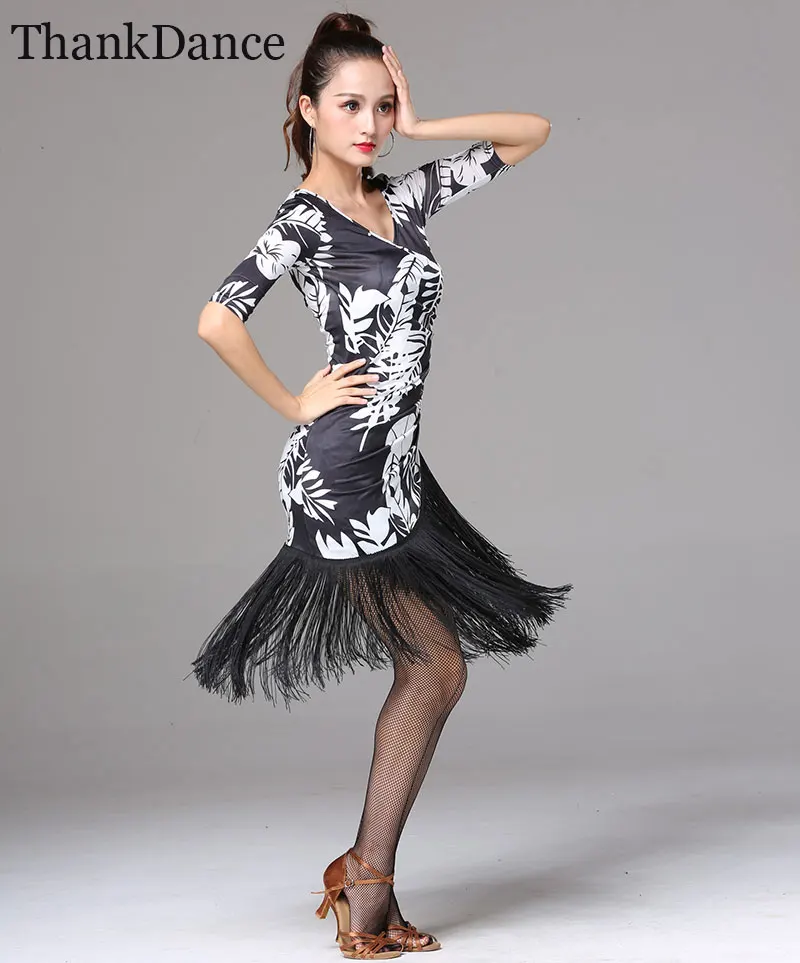 Fringe Latin Dance Jurken Vrouwen Moderne Dans Jurk Stijldansen Kostuums Vrouwen Tango Dansen Rumba Wals Jurk - AliExpress