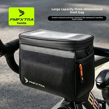 Borsa anteriore per bicicletta, borsa per manubrio di mountain bike, borsa a forma di testa di drago, borsa per manubrio pieghevole di bici da strada, borsa orizzontale da appendere.