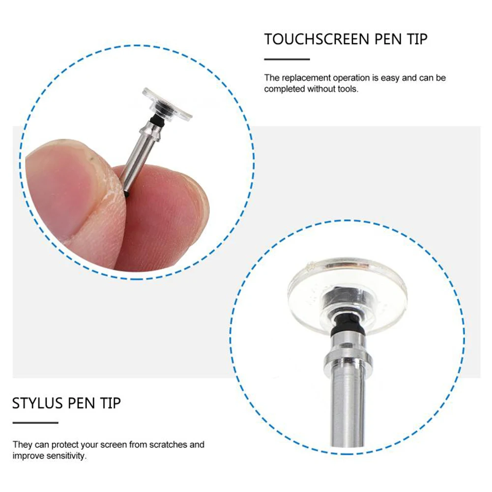 Stylus Replacement Tips Touch Screen Pen Nibs Replaceable Stylus Pen Disc Tips Compatible with Capacitive Touch Screen 12 Pieces