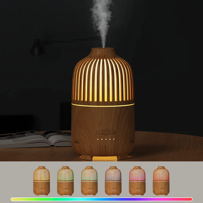 Wood Grain Aromatherapy Diffuser 500ml Ultrasonic Cool Mist Air Humidifier USB Essential Oil Diffuser Fragrance Atomizer