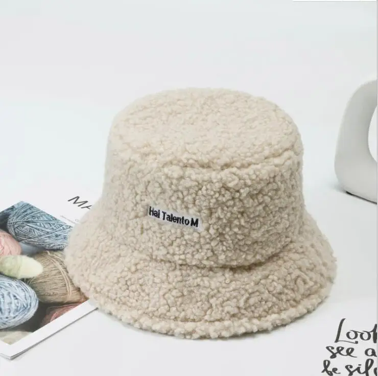 Women Versatile Net Red Lamb Hair Fisherman Hat Autumn/Winter Korean Fashion Hat