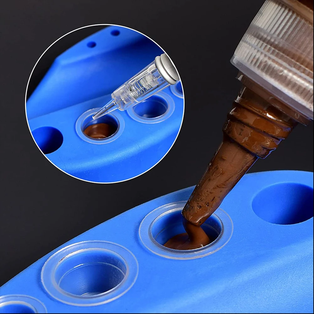 Disposable Tattoo Ink Cups 100pcs S/M/L Disposable Tattoo Ink Cups Plastic Pigment Clear Holder Container Caps Tattoo Permanent Makeup Microblading Supply